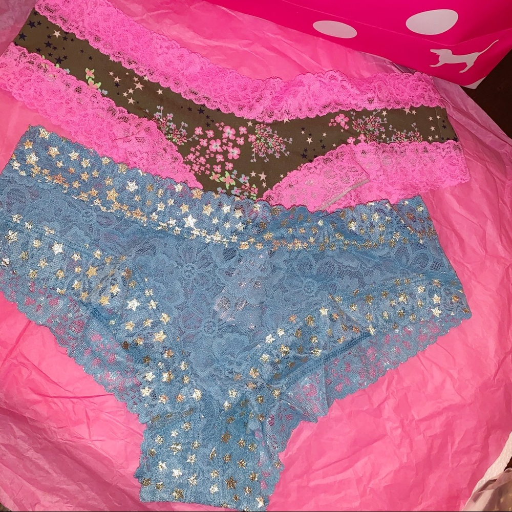 2 Victoria’s Secret Cheeky Lacey Panties M